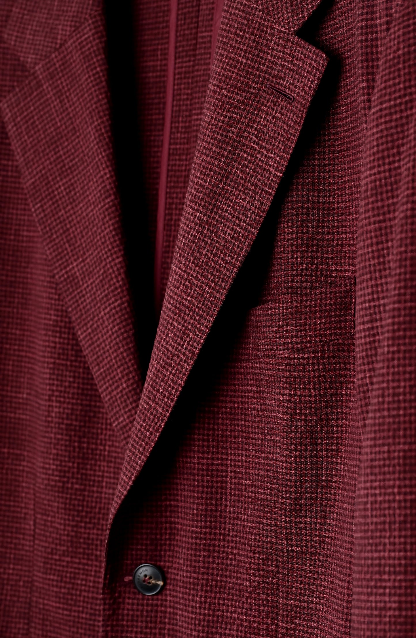 Two Button Nomad Jacket - Burgundy Seersucker
