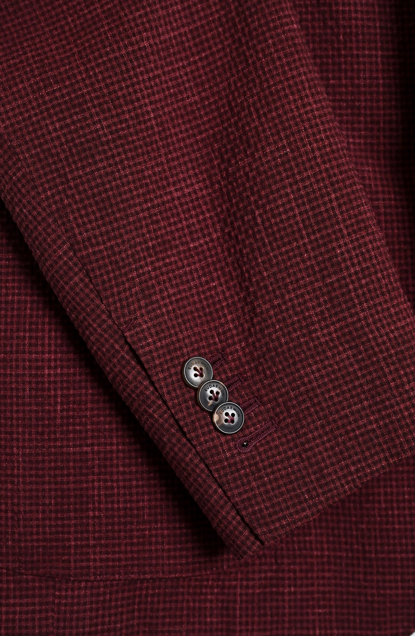 Two Button Nomad Jacket - Burgundy Seersucker