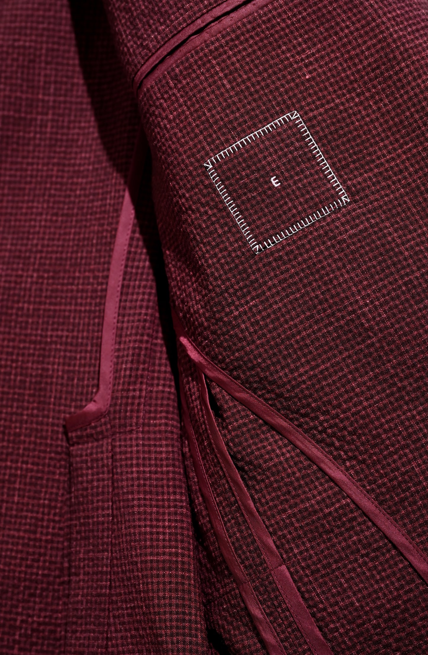 Two Button Nomad Jacket - Burgundy Seersucker