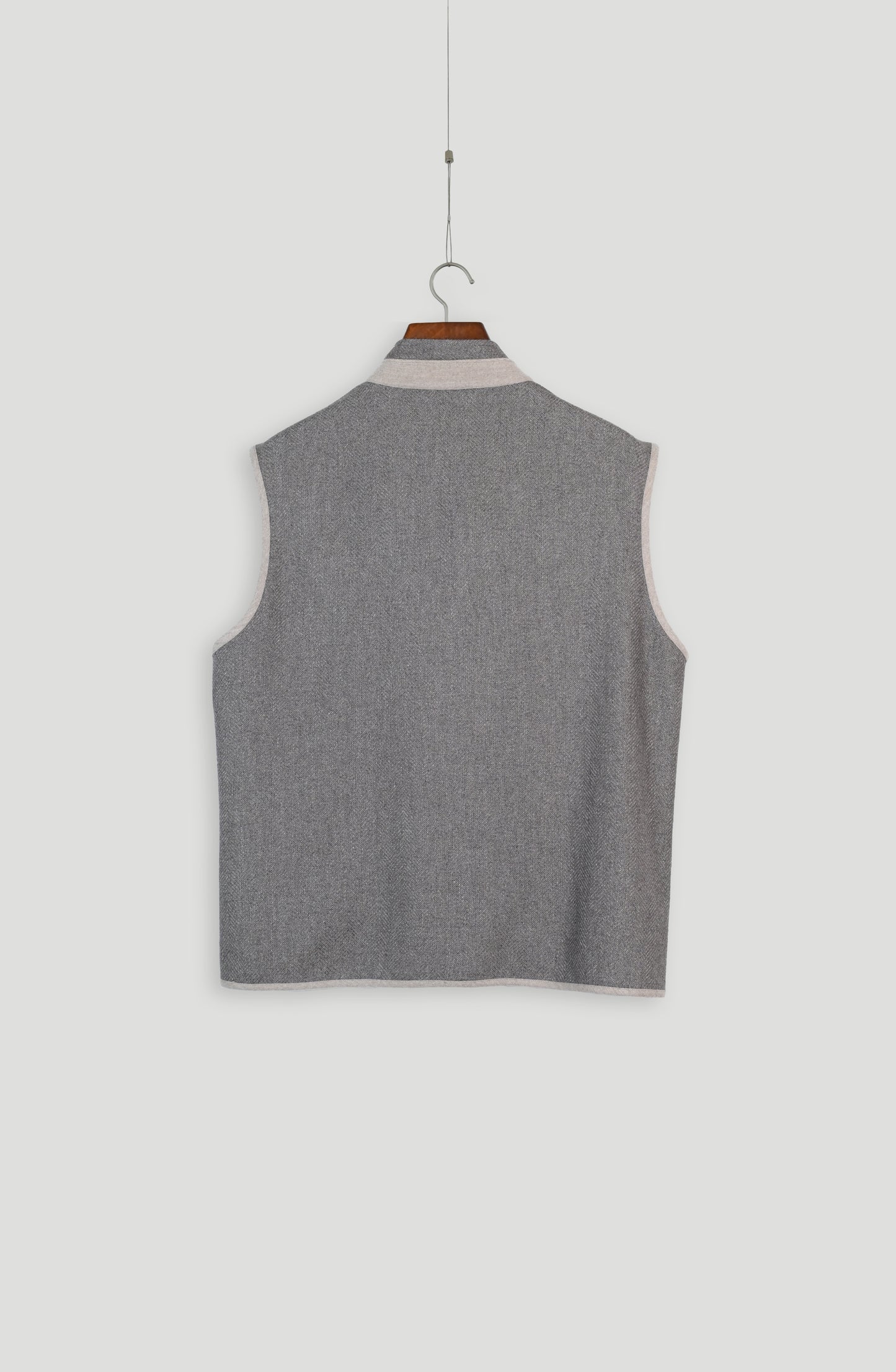 Woolen Winter Jacket East Vest grey color back look
