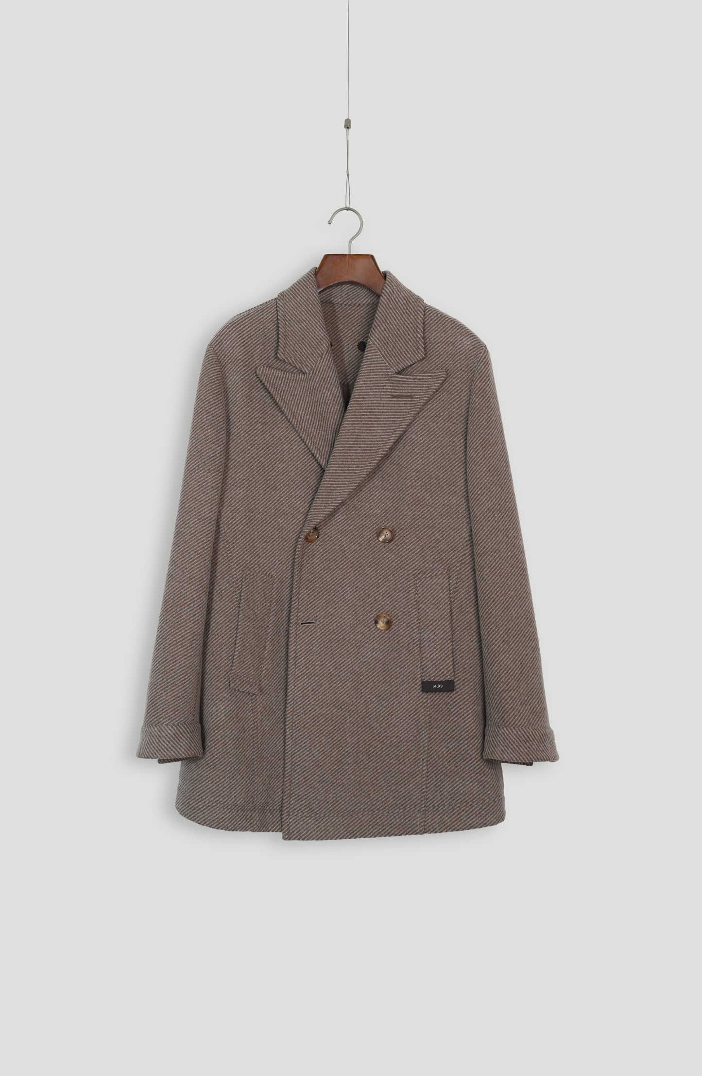 brown peacoat wool