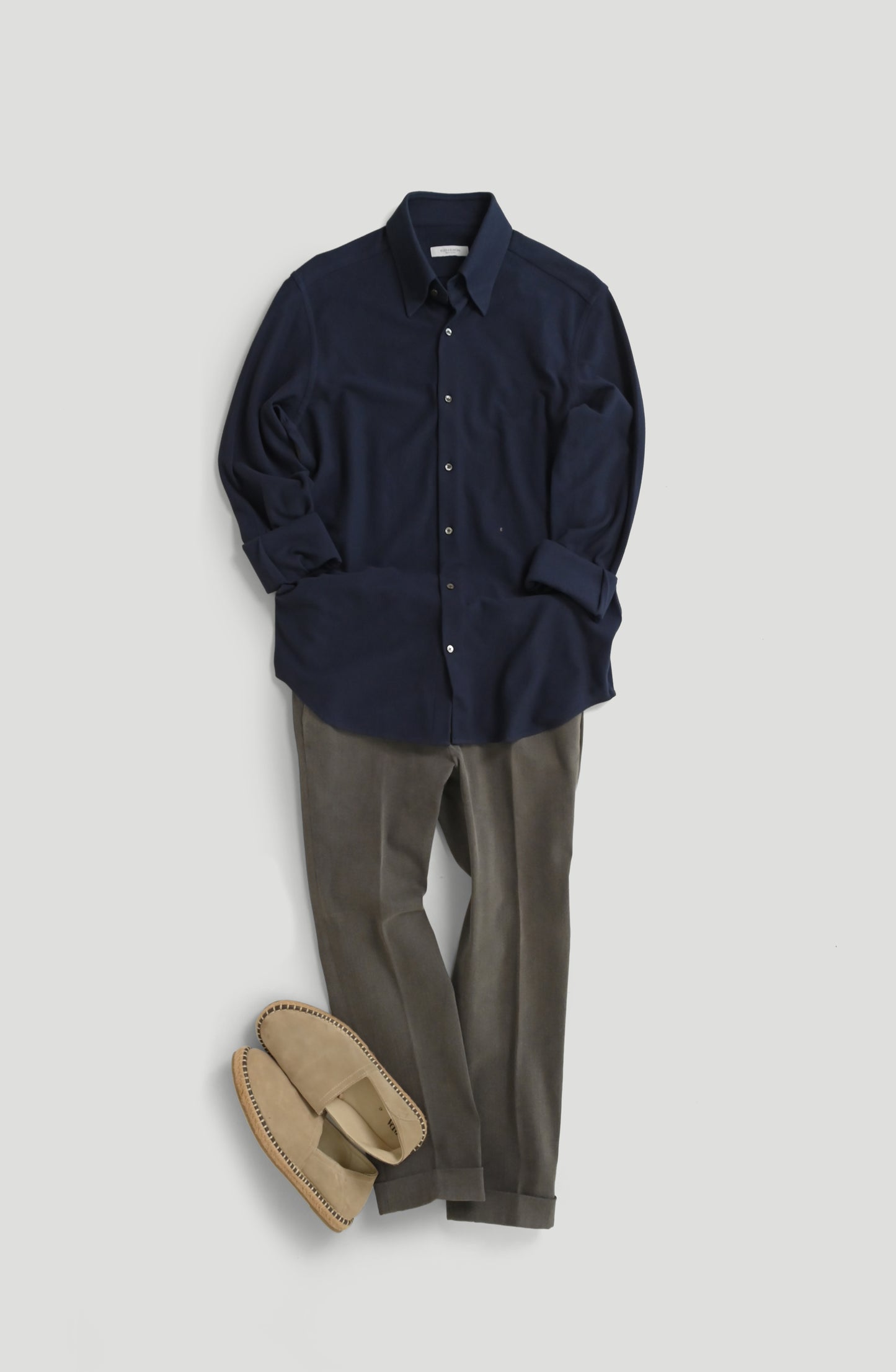 Button Down Collar Shirt - Navy Blue