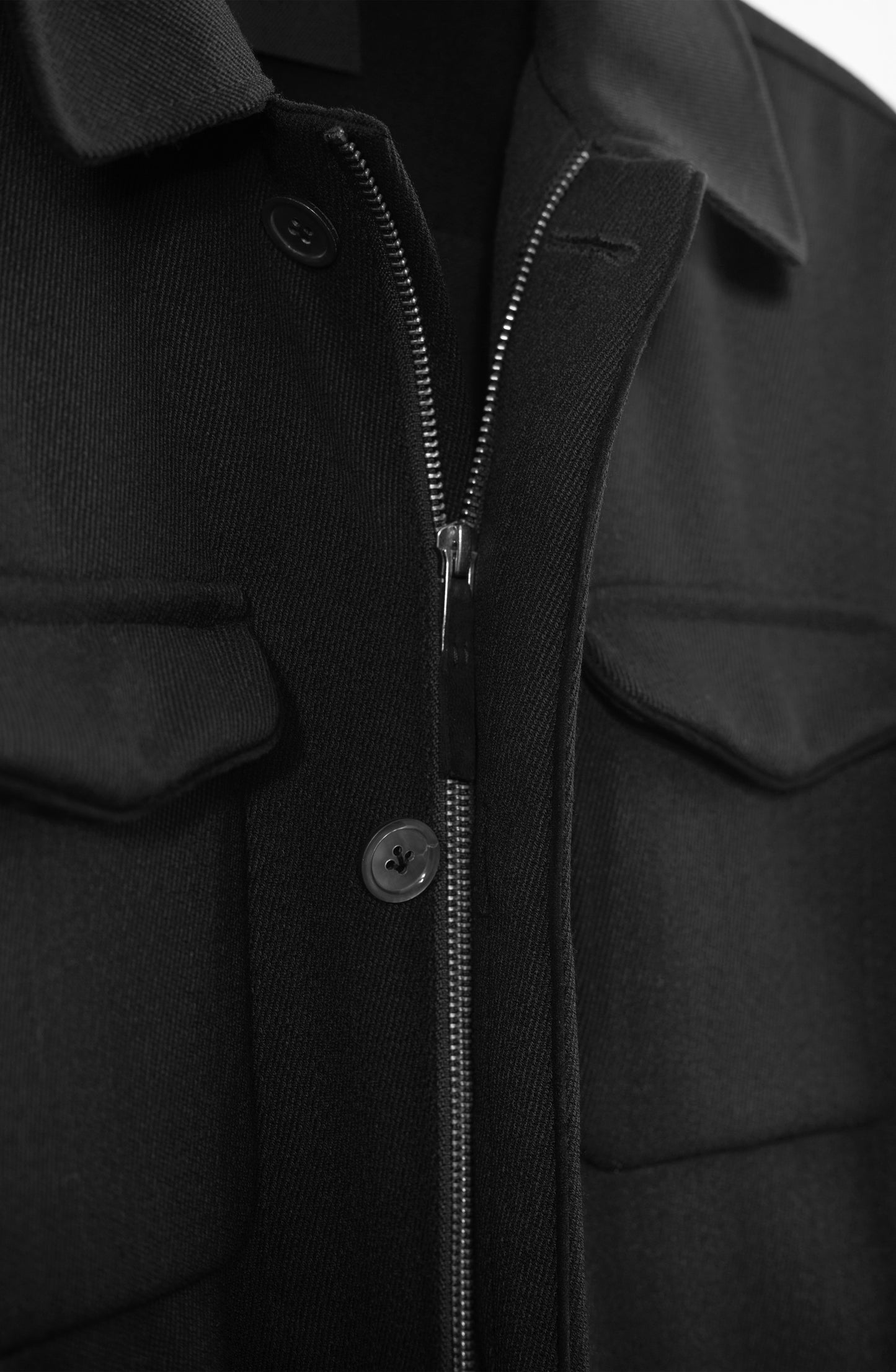 Aviator Jacket - Black Cavilry Twill