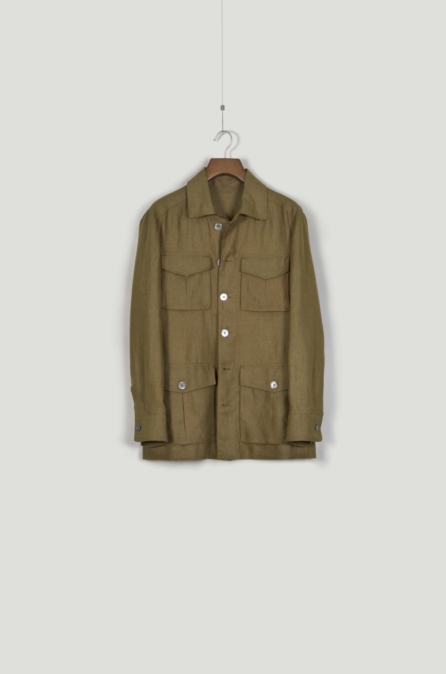 Tropical Safari Jacket - Olive Brown