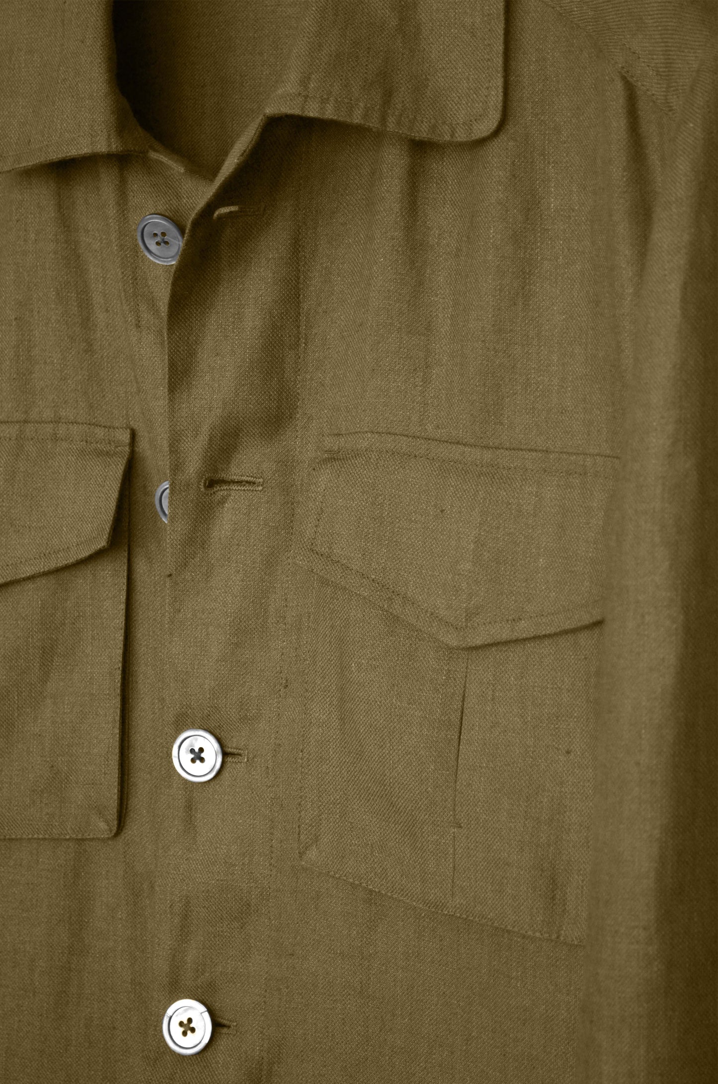 Tropical Safari Jacket - Olive Brown
