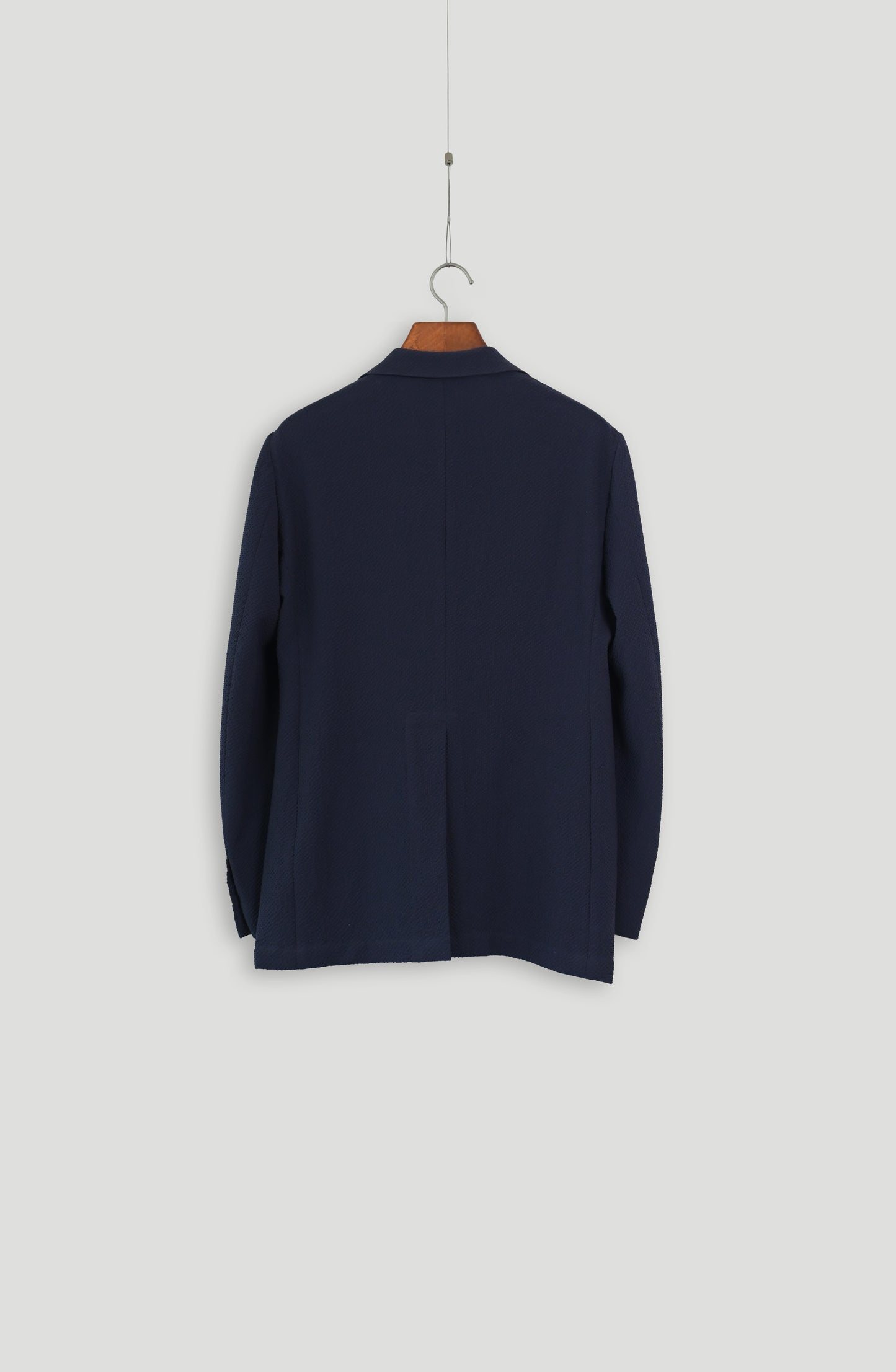 Double Breasted Rover Jacket - Navy Seersucker