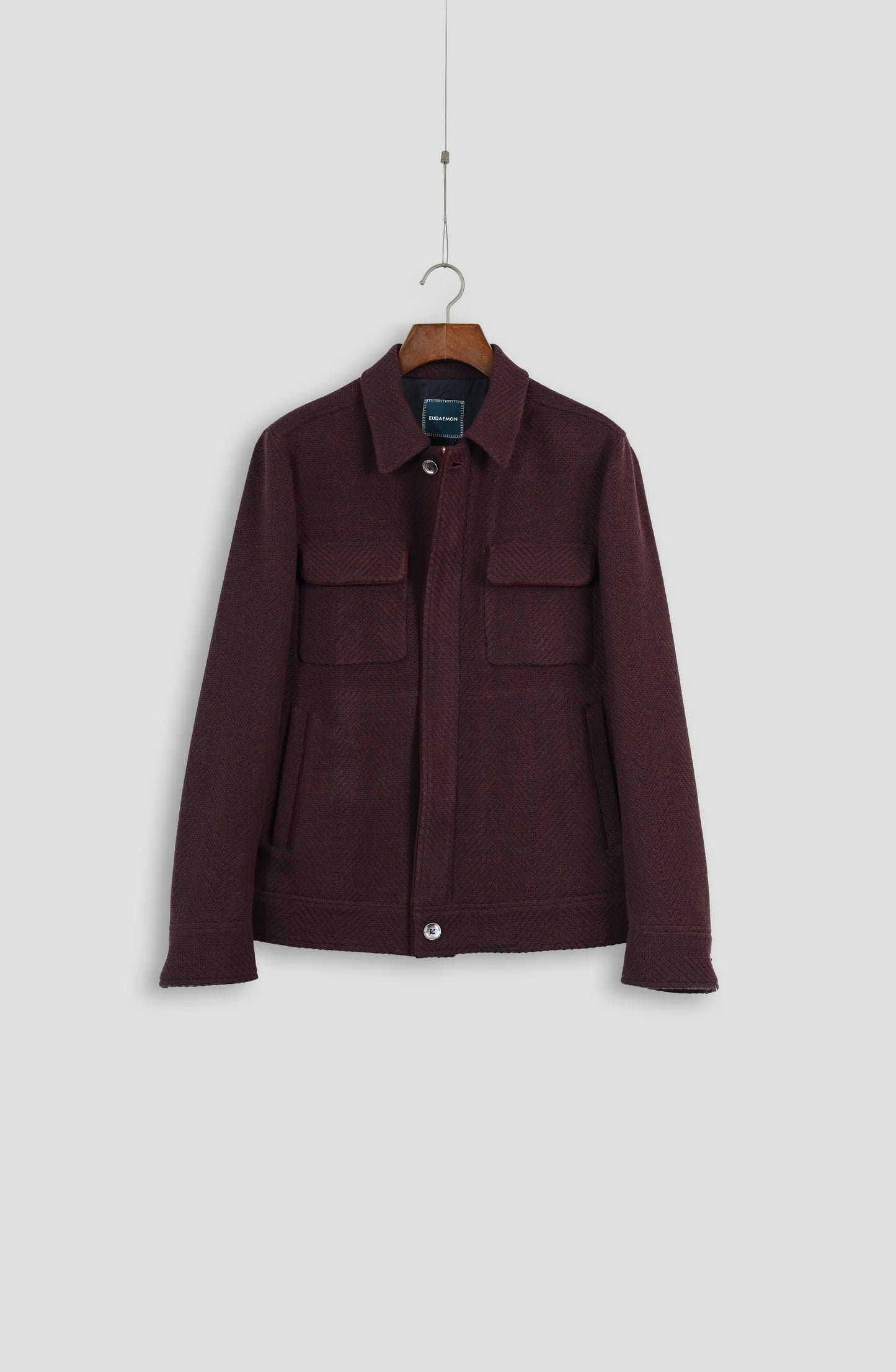 Aviator Jacket - Burgundy Chevron