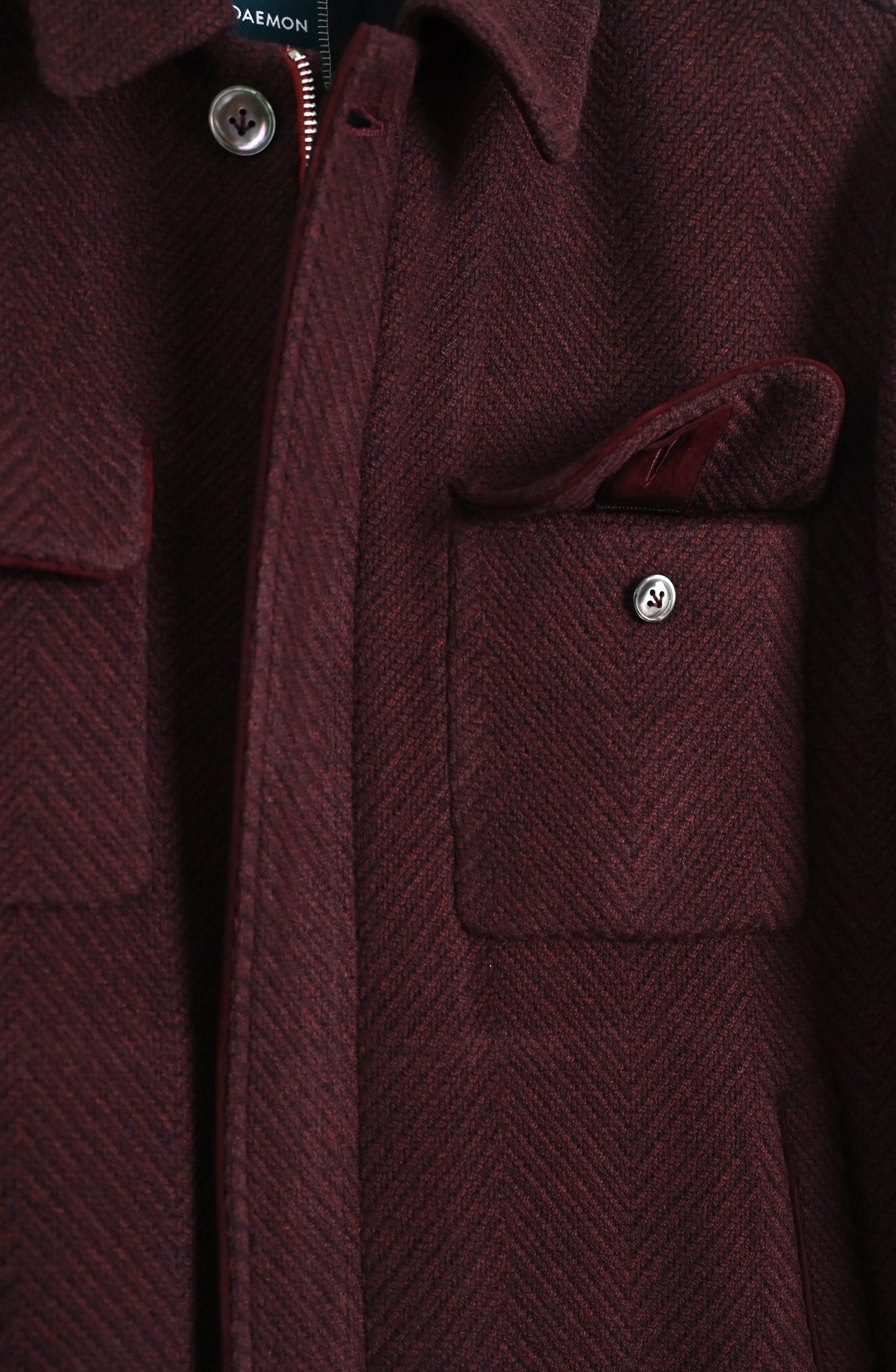 Aviator Jacket - Burgundy Chevron