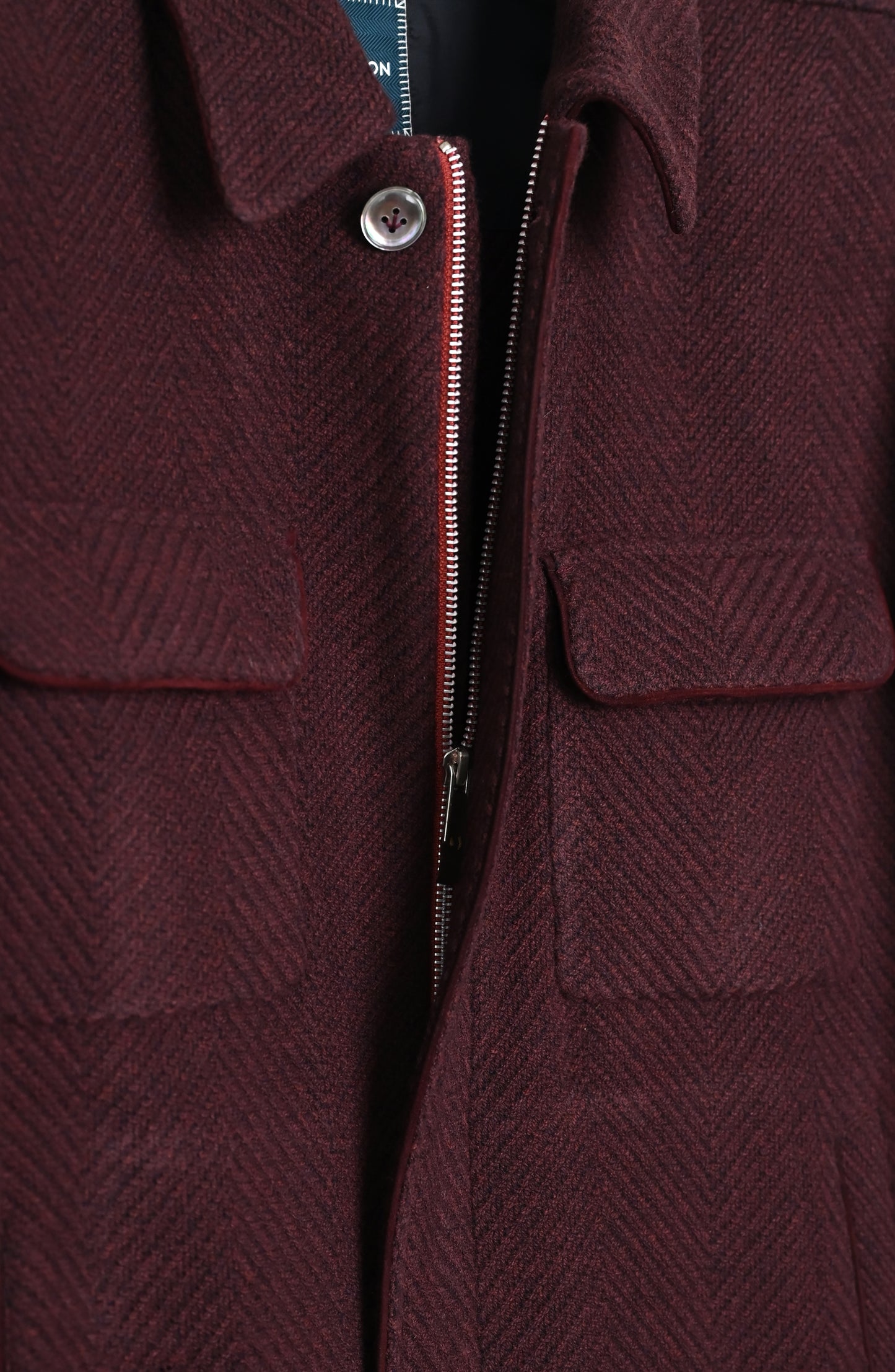 Aviator Jacket - Burgundy Chevron