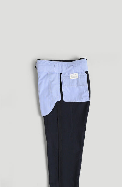 Patch Trouser - Navy Seersucker