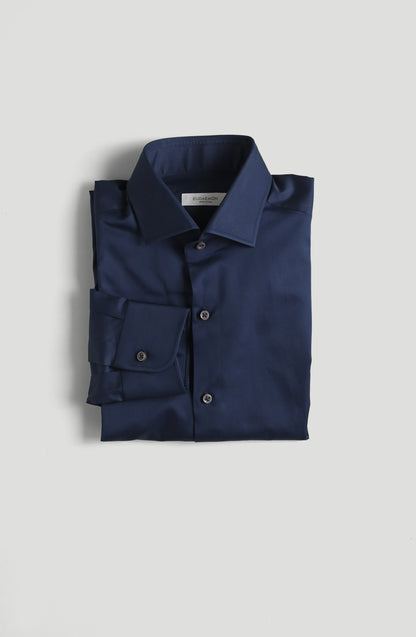 Cut Away Collar Shirt - Prussian Blue