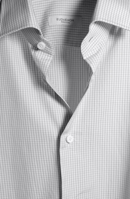 Cut Away Collar - Ivory Checks