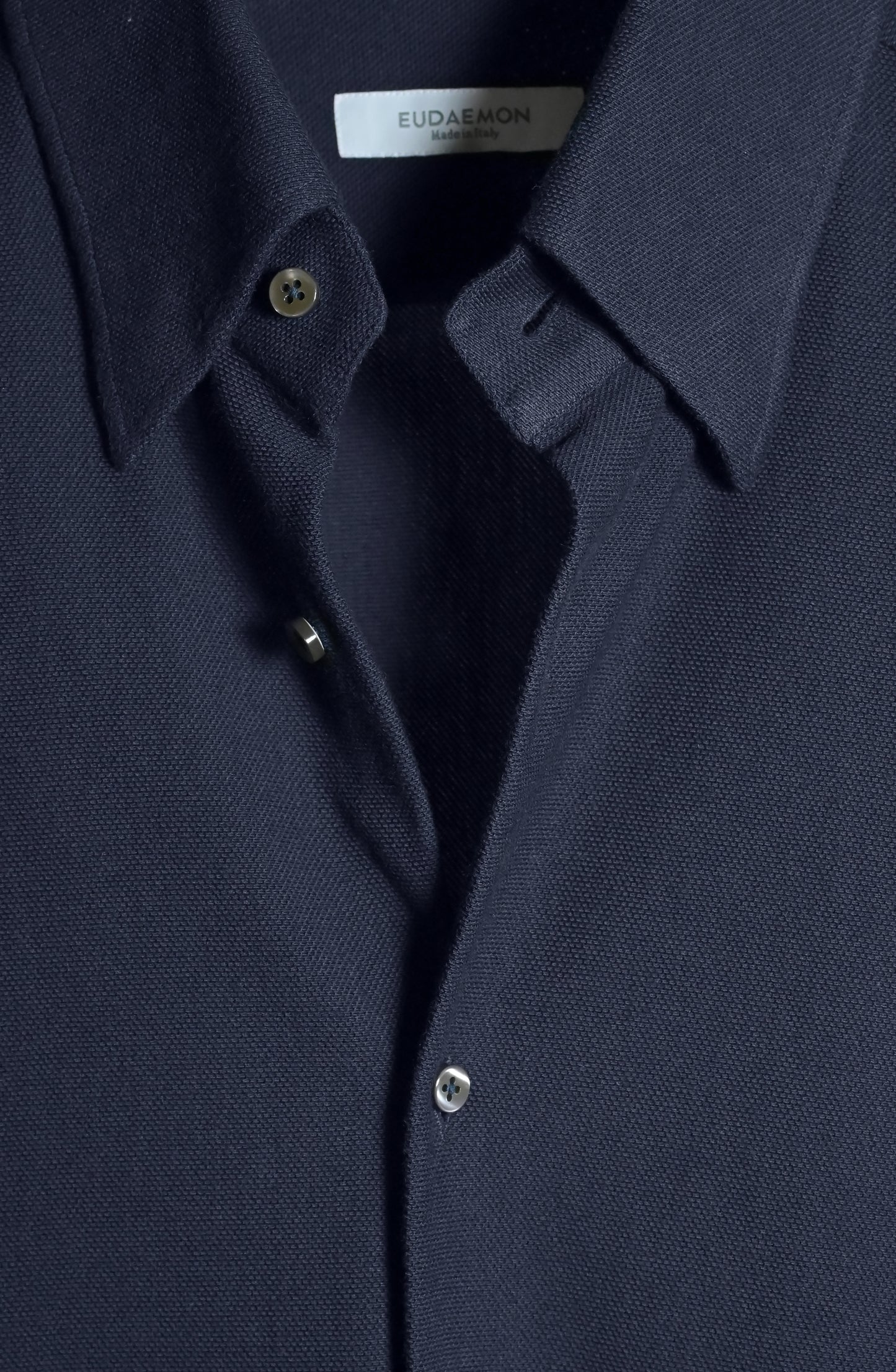 Button  Down Collar Shirt - Navy Blue