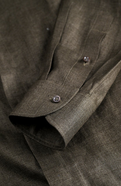 Cut Away Collar Shirts - Sage Green