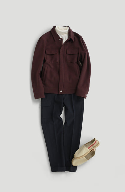 Aviator Jacket - Burgundy Chevron