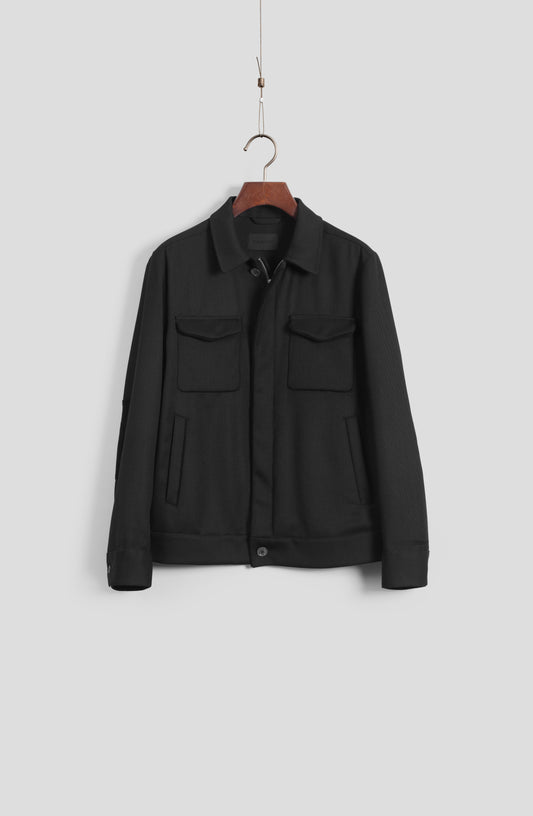 Aviator Jacket - Black Cavilry Twill